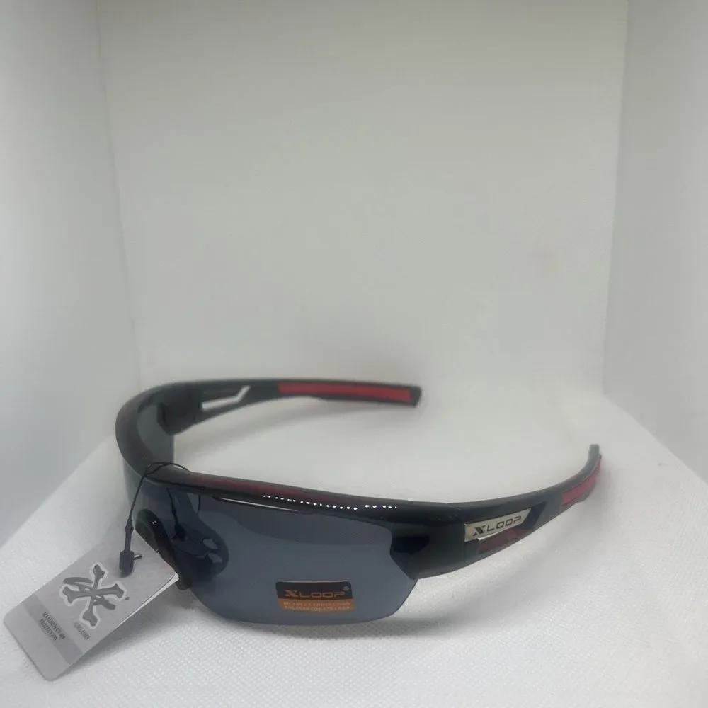 X-Loop Wrap Semi-Rimless Mens Shades Sunglasses